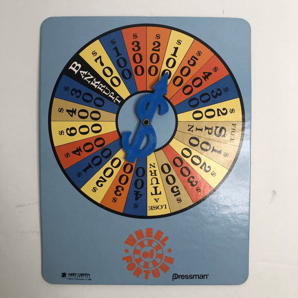 wheel of fortune replacement spinner board only‎ dollar amounts 1985 pressman